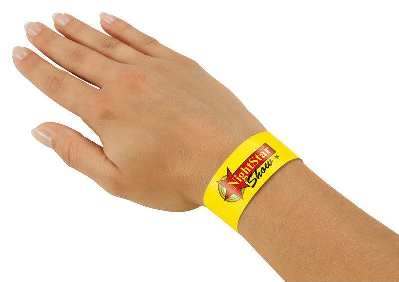 Sigel Eventband – 25 × 255 mm, Neongelb, Kunststoff, fortlaufend nummeriert – 120 Stk