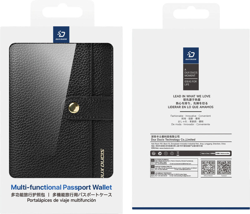 Dux Ducis Reise-Organizer – Leder, Schwarz, Wasserabweisend, mit Umhängeschlaufe, Reissverschluss, RFID