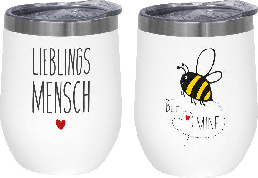 Ppd Thermotasse – 0,35 l, Edelstahl, mehrfarbig, doppelwandig, Deckel, spülmaschinenfest, BPA-frei