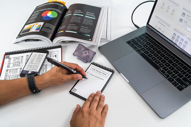 Rocketbook Mini Spiralblock, A6, punktkariert, Spiralbindung, 24 Blatt – schwarz, für ROCKETBOOK App