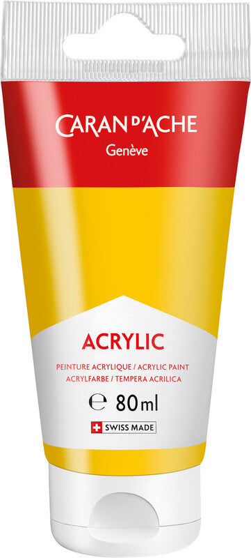 Caran d-Ache Caran d'Ache Acrylfarbe – Goldgelb – 80 ml Tube – für Leinwand, Stoff, Papier