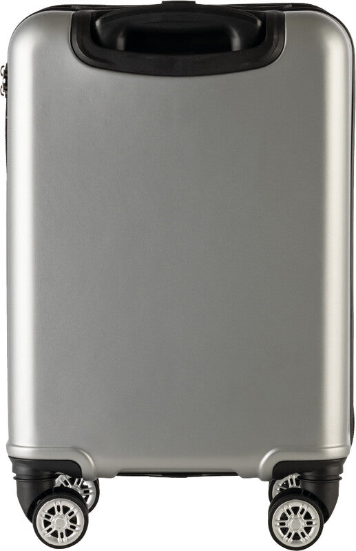 Worldpack Bergen Handgepäck-Trolley – 34 l, Hartschale, 4 Doppelrollen, Silber, 34,5 × 54 × 23 cm