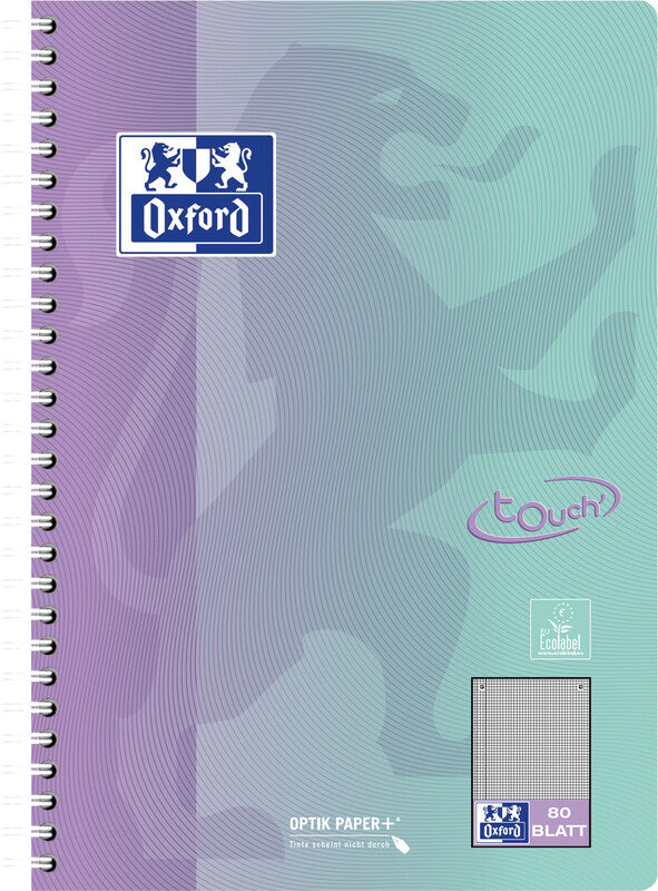 Elba Collegeblock – 176 × 250 mm – abgerundete Ecken, kompatibel mit SCRIBZEE App, blau/rosa, EU Ecolabel