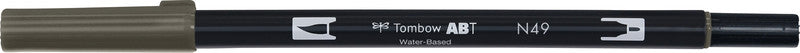 Tombow Brush Pen ABT Dual – Pinselspitze 3-10 mm / Feinspitze 0,3 mm – Warmgrau 8 – wasservermalbar