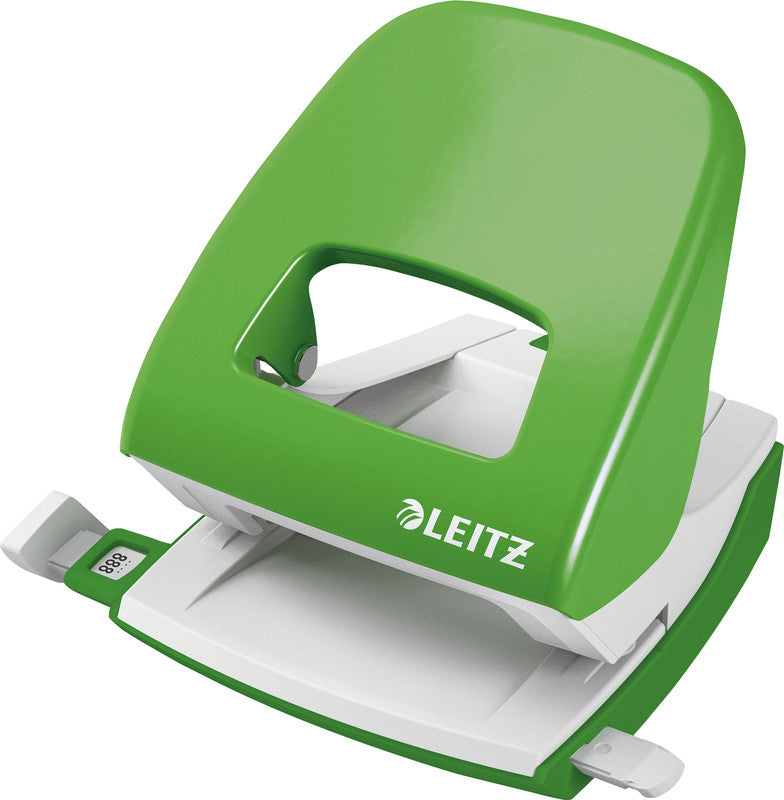 Leitz Bürolocher NeXXt – 2-Loch, Lochabstand 80 mm, 30 Blatt, Ø5,5 mm – Grau – Metall