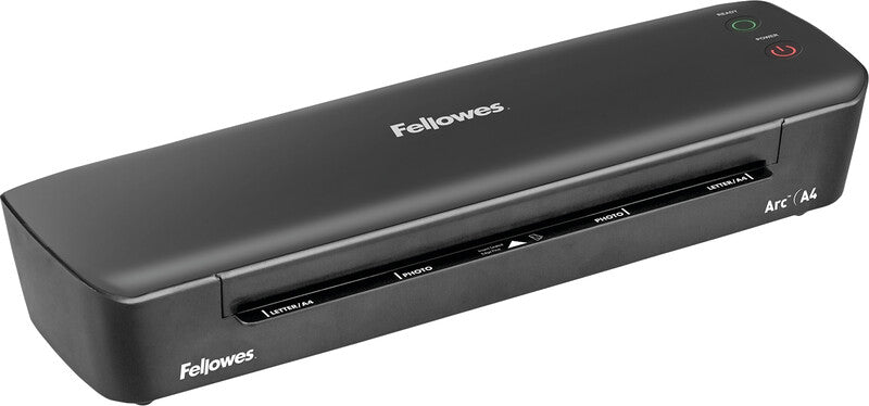 Fellowes Arc Laminiergerät A4 – Heisslaminator, bis 80 µm, 2 Rollen, 300 mm/min, schwarz