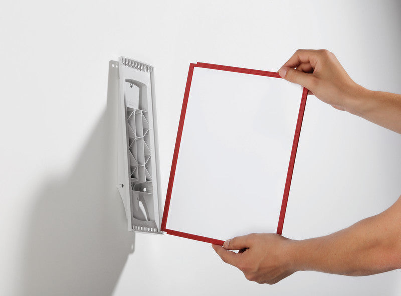Durable Sichttafelsystem – 260 × 385 mm, grau, Kunststoff, für A4, 10er-Pack