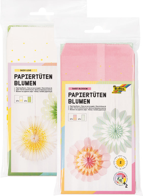 Folia Bastelset Sweet Blossom – 34 Papiertüten – 130 × 235 × 17 mm