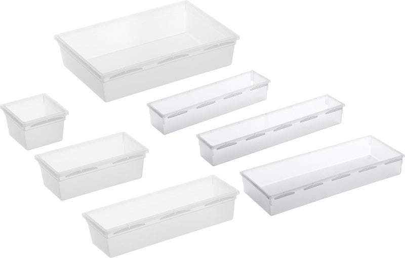 Rotho Ordnungssystem Basic – Kunststoff, transparent, 23 × 5 × 8 cm