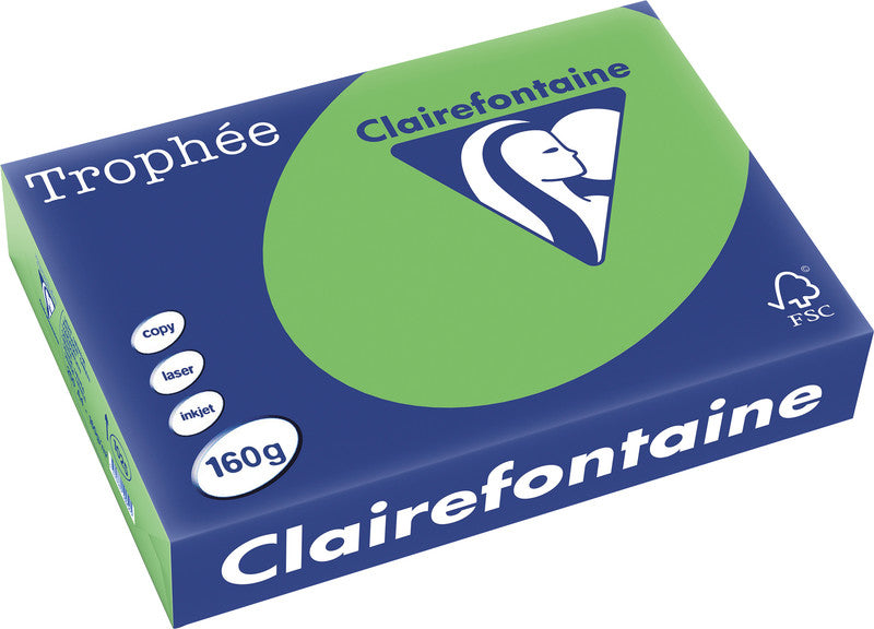 Clairefontaine Kopierpapier – A4, 160 g/m², Maigrün – für Inkjet/Laser/Kopierer – FSC, EU Ecolabel – 250 Blatt