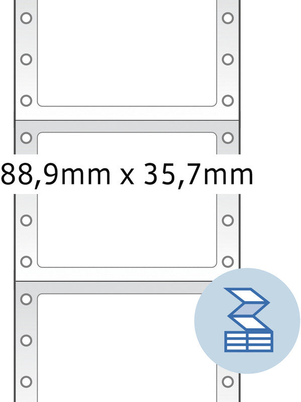 HERMA Druckeretiketten, 89 mm × 36 mm, Blau, Papier, Permanent, 2000 Etiketten