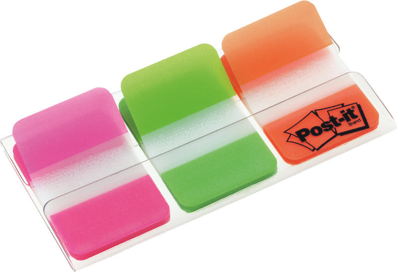 3M Post-it Index Strong Register – 25,4 × 38 mm, Kunststoff, farbig, unbedruckt, extra stark