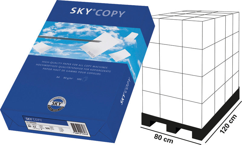 Sky Kopierpapier – A4, 80 g/m², hochweiss – für Inkjet, Laser, Kopierer – 500 Blatt