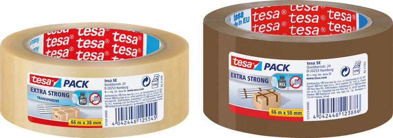 tesa Vinylband – 50 mm × 66 m, transparent, stark