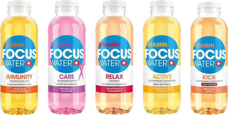 Focuswater Vitaminwasser Immunity Orange & Drachenfrucht – 12 × 5 dl