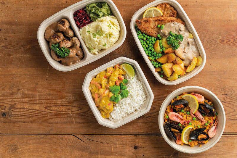 Duni Take-away-Box Octabagasse, Bagasse (Zuckerrohr) – 650 ml 183 × 183 × 165 mm – kompostierbar – 50 Stk.