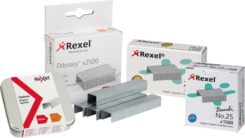 Rexel Heftklammern – für Rexel Odyssey – 9 mm – Metall, silber – 2500 Stk.