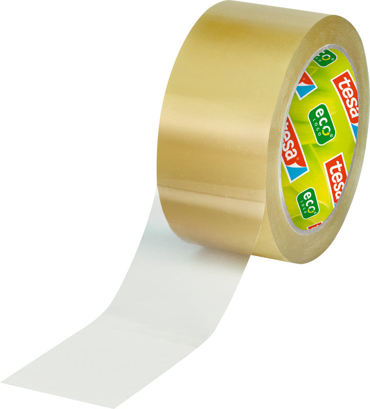 tesa Verpackungsband – 50 mm × 66 m, transparent, stark, eco:plus