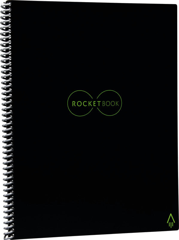 Rocketbook Spiralbuch, Spiralbindung, Hardcover, 32 Seiten, 90 g/m² – Schwarz, für ROCKETBOOK App