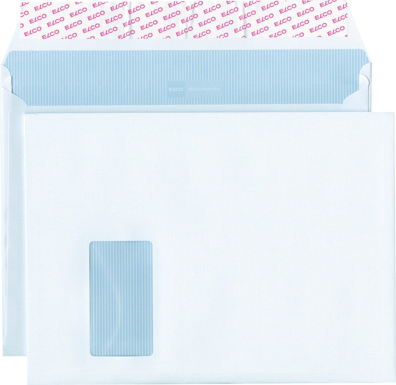 ELCO Couvert C4 (324 × 239 mm), ohne Fenster, selbstklebend (Optifix), weiss, 120 g/m² – 200 Stk.