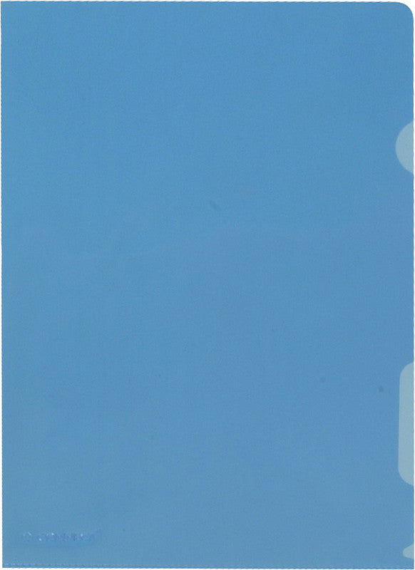Q-CONNECT Sichthülle A4, glatt, glänzend, 150 µm, mit Fingerausschnitt, blau – 10 Stück