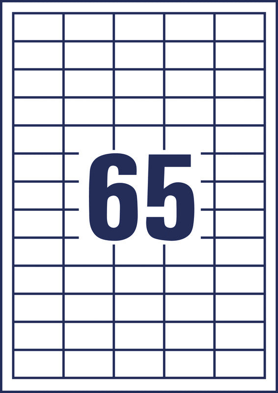 Avery Etiketten, 38 mm × 21 mm, naturweiss, Altpapier, permanent, 10 Blätter (650 Etiketten)