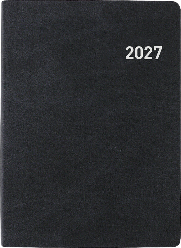 Biella Technikus Agenda – 1 Tag pro Seite, gebunden, 10,1 × 14,2 cm, 2027, 1-Stunden-Takt, Schwarz, FSC