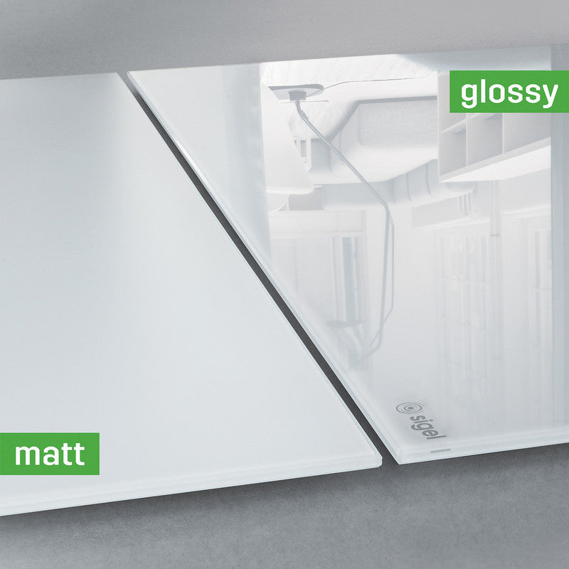 Sigel Whiteboard – 91 × 46 cm, Glas, magnetisch, Wandmontage, inkl. Magnete, Montagesatz