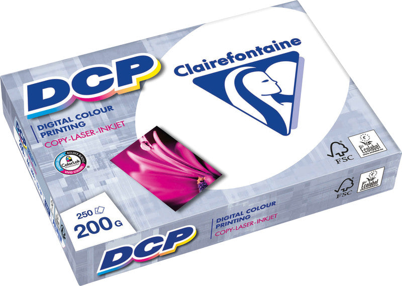 Clairefontaine Kopierpapier – A4, 200 g/m², hochweiss – für Inkjet/Laser/Kopierer – FSC – 250 Blatt
