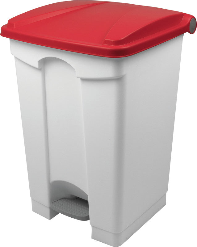 Helit Abfallcontainer – 45 l – mit Deckel – Kunststoff, Weiss – B × H × T 410 × 600 × 400 mm