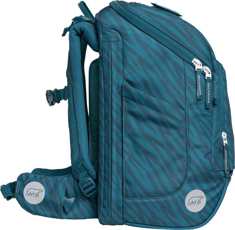 Beckmann Active Air Flx – Schulrucksack, Tiger Stars, 20–25 l, für Laptop bis 15", mit Wendetasche