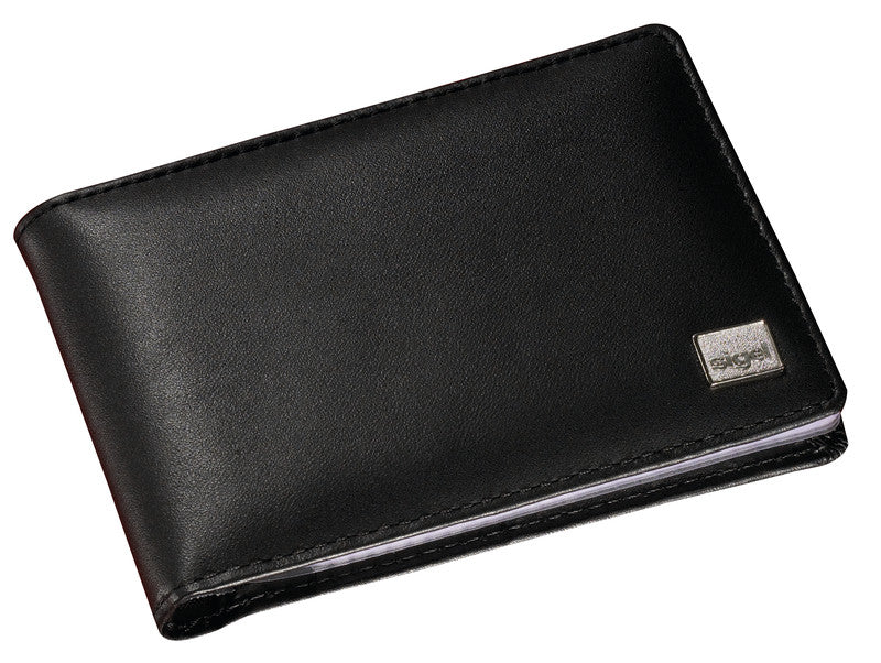Sigel Visitenkartenalbum – Leder, Schwarz, 110×16×75 mm
