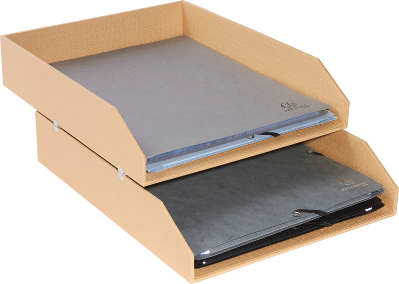 Exacompta Office by Me – Briefkorb-Set für A4+, Recycling-Karton, Beige