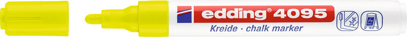 Edding Kreidemarker 4095 – Rund, 2–3 mm – 5er-Set, Farben sortiert (weiss×2, neongelb, …)