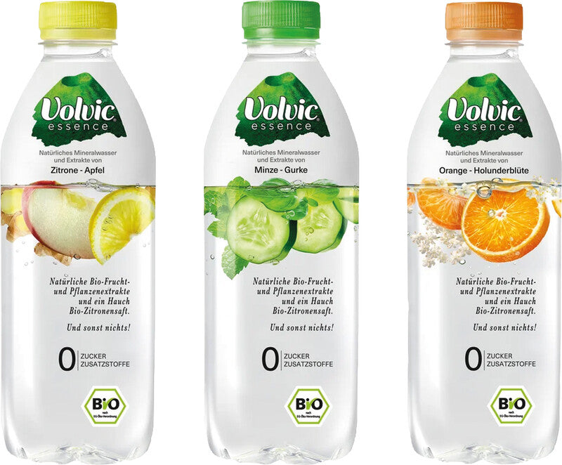 Volvic Wasser mit Geschmack still, Apfel & Zitrone – 75 cl