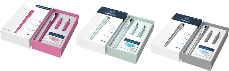 Schneider AG Schneider Callissima Kalligrafie Set – Bandzug 1,1/1,5/1,8 mm – für Rechts- & Linkshänder – Mint, Bermuda Blau
