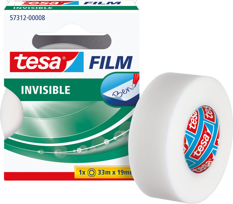 TESA Büro-Klebeband – permanent, matt, PP, 19 mm × 33 m, transparent, Kern Ø 26 mm, 6 Rollen