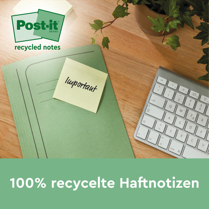 Post-it Haftnotizen Super Sticky – 76×76 mm – sortiert, 12×70 Blatt, PEFC