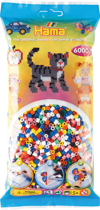 Hama Beads Hama Bügelperlen – Mehrfarbig, 6000 Stk.