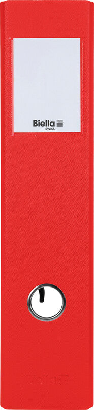 Biella Ordner – A4 hoch – 2-Ring Hebelmechanik, Rücken 70 mm – rot, Karton, mit Niederhalter, FSC