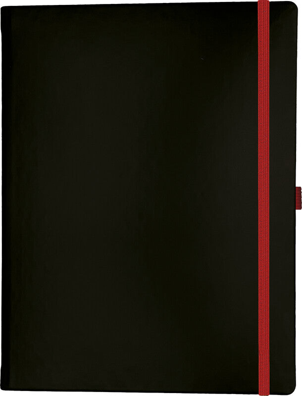 Denkzettel Notizbuch, gebunden, Hardcover, 192 Seiten, 4-fach gelocht, perforiert, 80 g/m² – schwarz