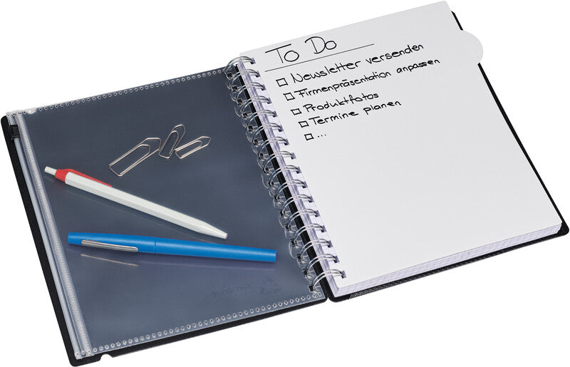Kolma Collegeblock A4, kariert, Spiralbindung, 120 Blatt, 4-fach gelocht, perforiert, 80 g/m² – schwarz