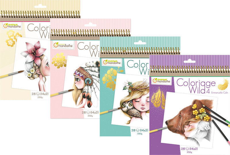 Avenue Mandarine Coloriage Wild Malbuch, Papier, 20 × 25,5 cm, Mehrfarbig