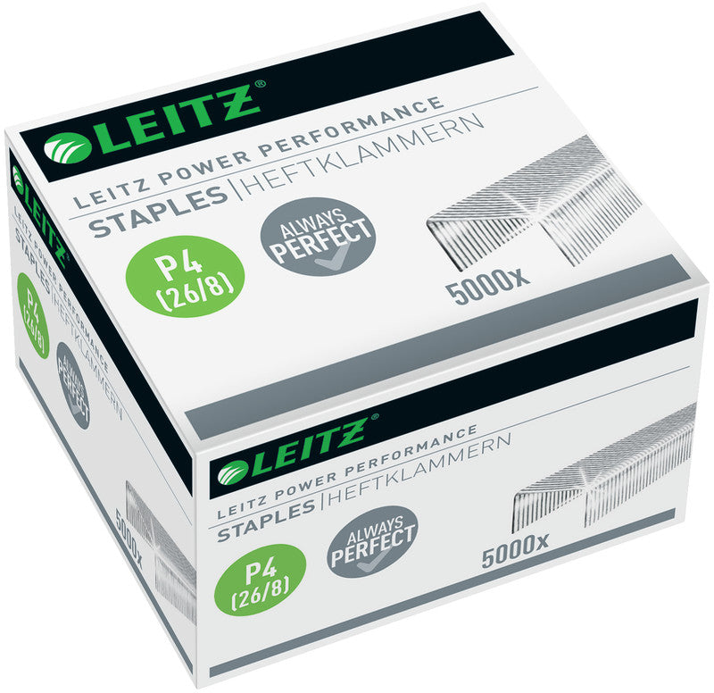 Leitz Heftklammern 26/8 – 8 mm – verzinkt, silber – 5000 Stk.