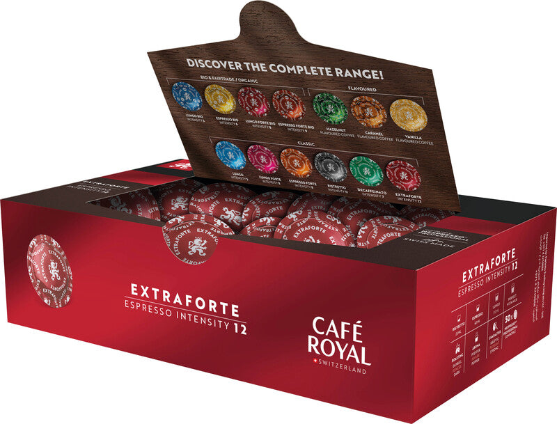 Café Royal Extraforte – Kaffeepads für Nespresso Professional – Espresso, Intensität 12, 50 Pads
