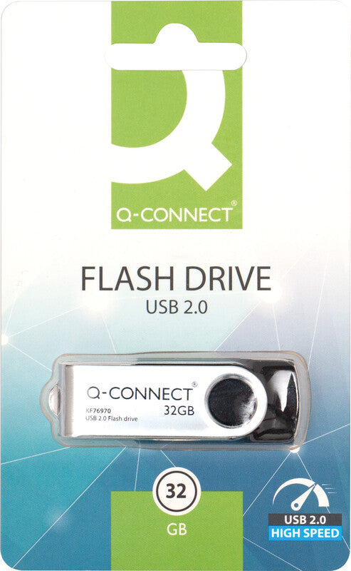 Q-CONNECT USB-Stick – 32 GB, USB 2.0, drehbarer Verschluss