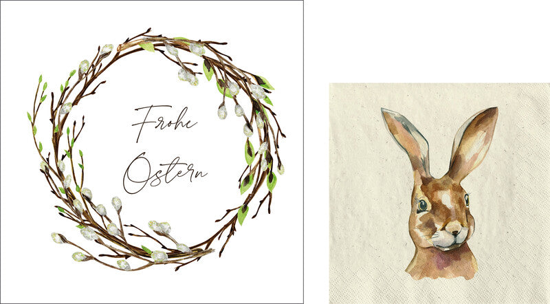 Fasana Servietten Frohe Ostern – 33 × 33 cm – 3-lagig, Tissue – 20 Stk., FSC