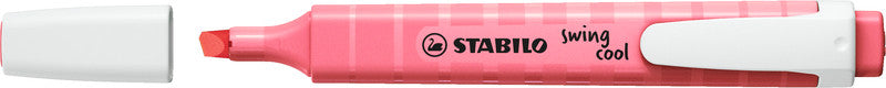 STABILO swing cool Pastell Textmarker – 4er Set, Farben: Korallenrot/Kirschblütenrosa …, Keilspitze 1–4 mm