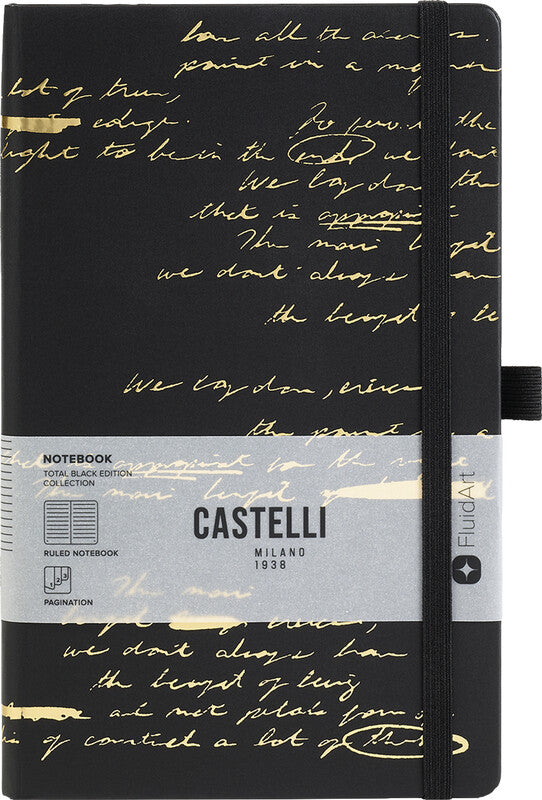 Castelli Notizbuch – A5 – Liniert – 192 Seiten – 80 g/m² – Gebunden, Gummiband, Stiftschlaufe, Mehrfarbig