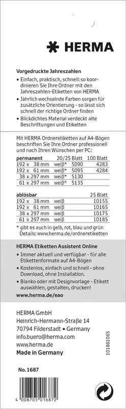 HERMA Schuletiketten – Motiv 2027 – 60×26 mm, 100 Stk, 20 Bogen, Papier, permanent haftend
